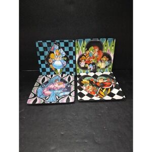 Alice in Wonderland Ceramic Plates, Set of 4 Disney Parks Collectible Dinnerware